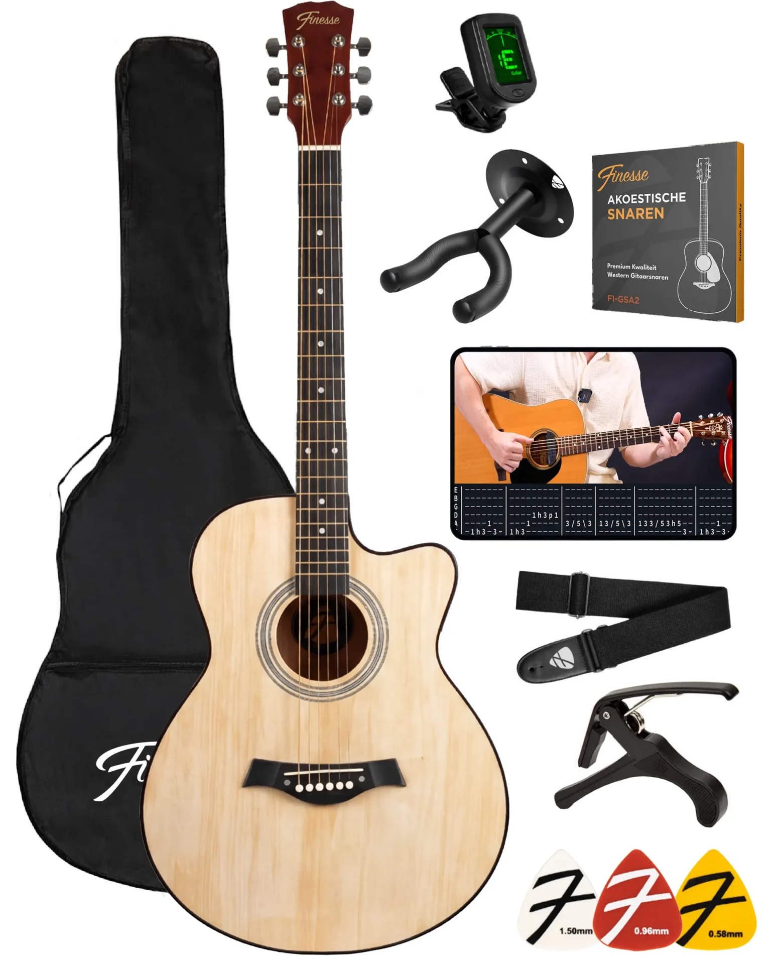 western gitaar starterset – houston naturel