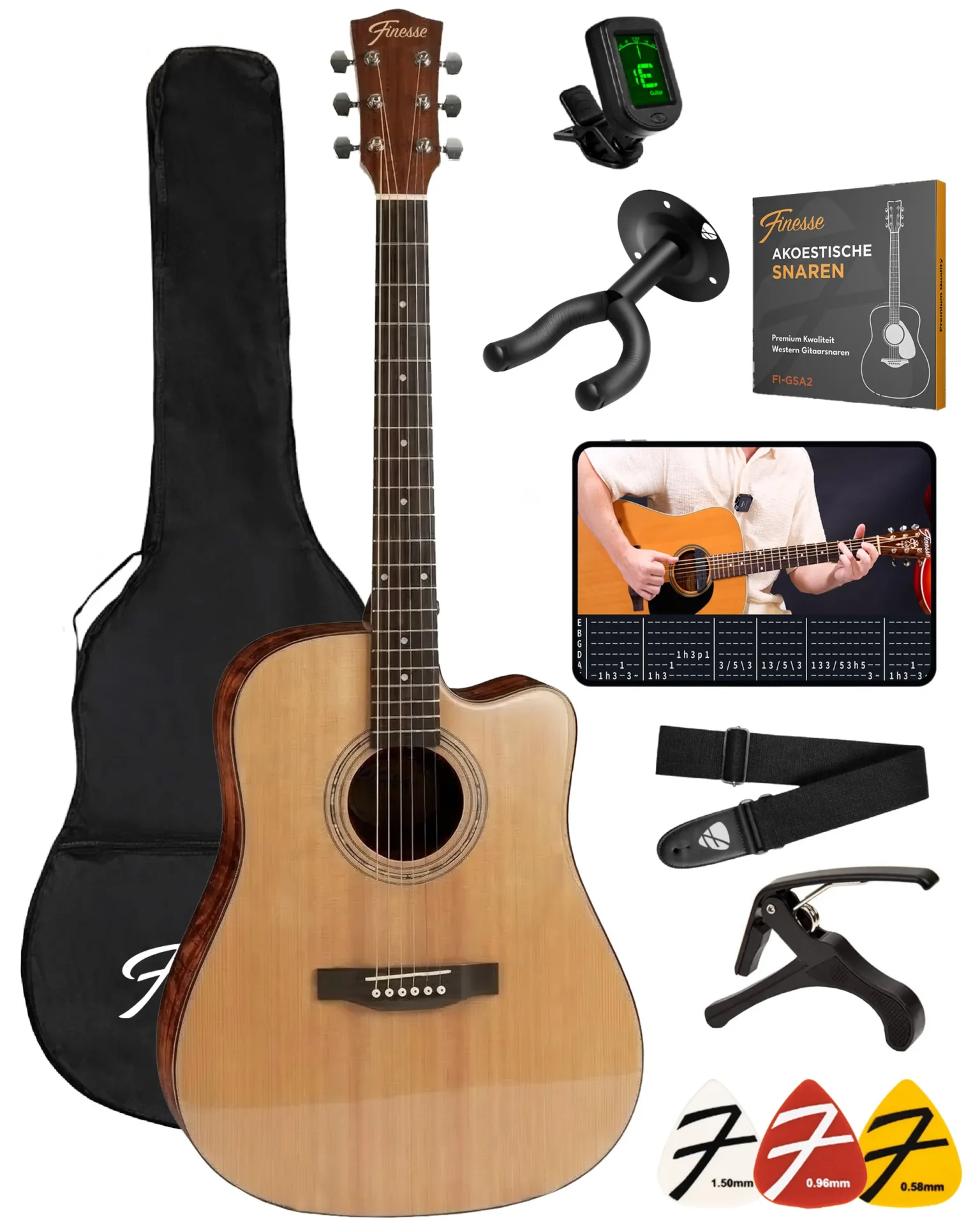 western gitaar starterset – houston zwart (kopiëren)