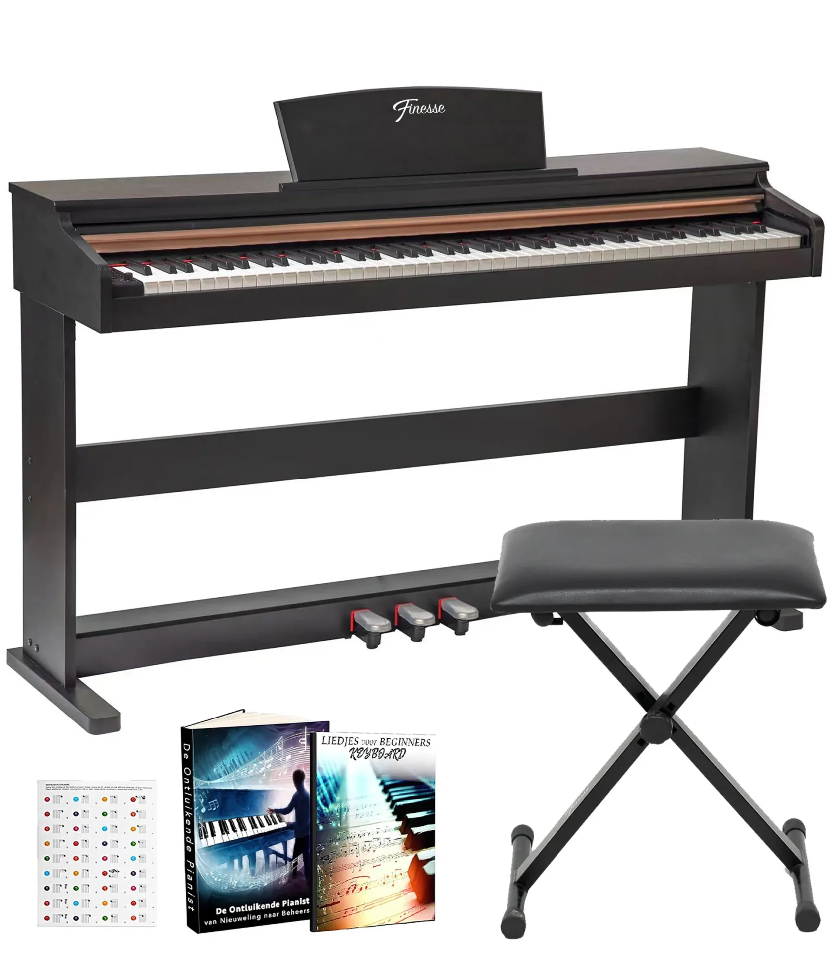 digitale piano met statief, pedalen en kruk – london