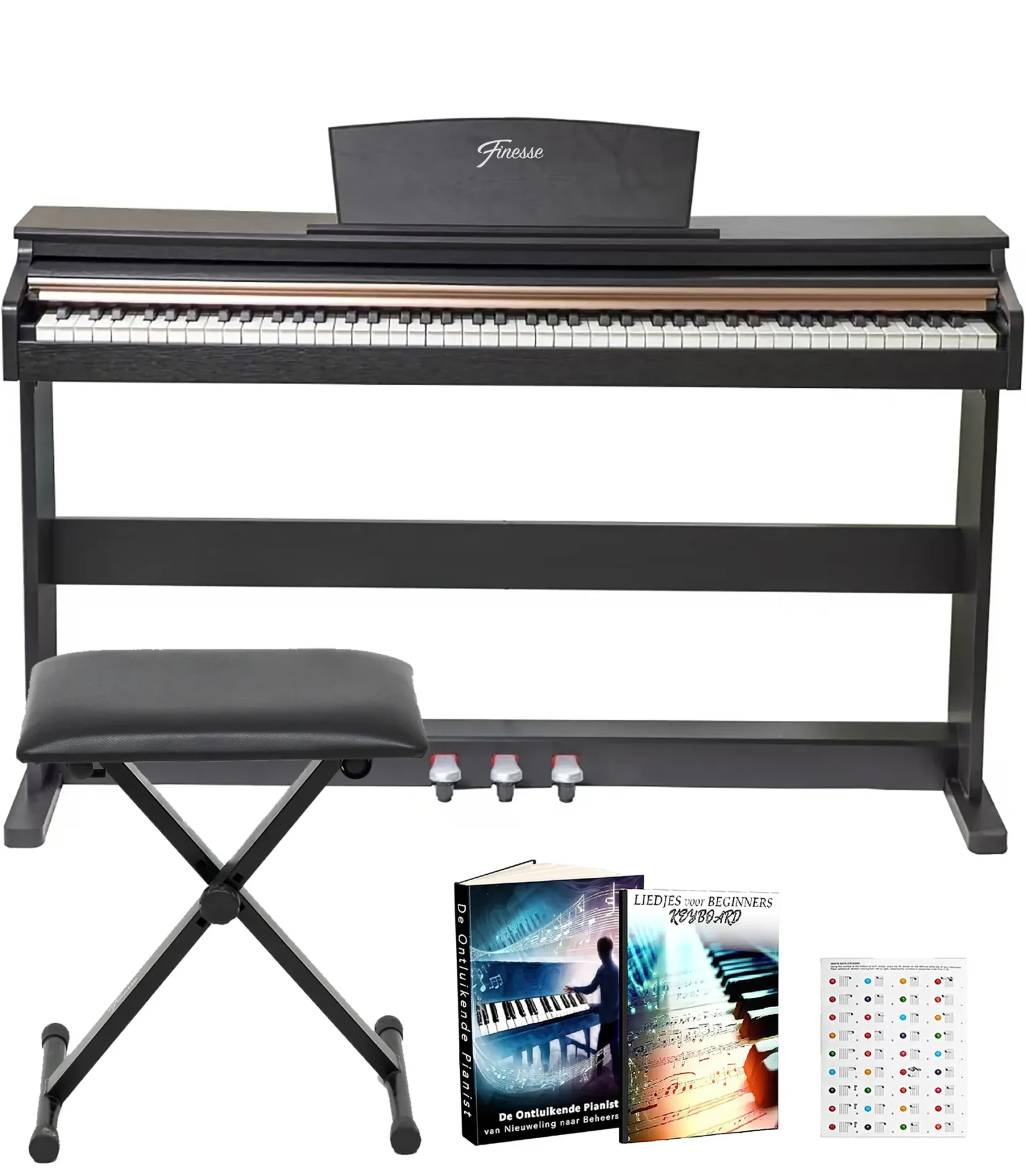 digitale piano met statief, pedalen en kruk – london