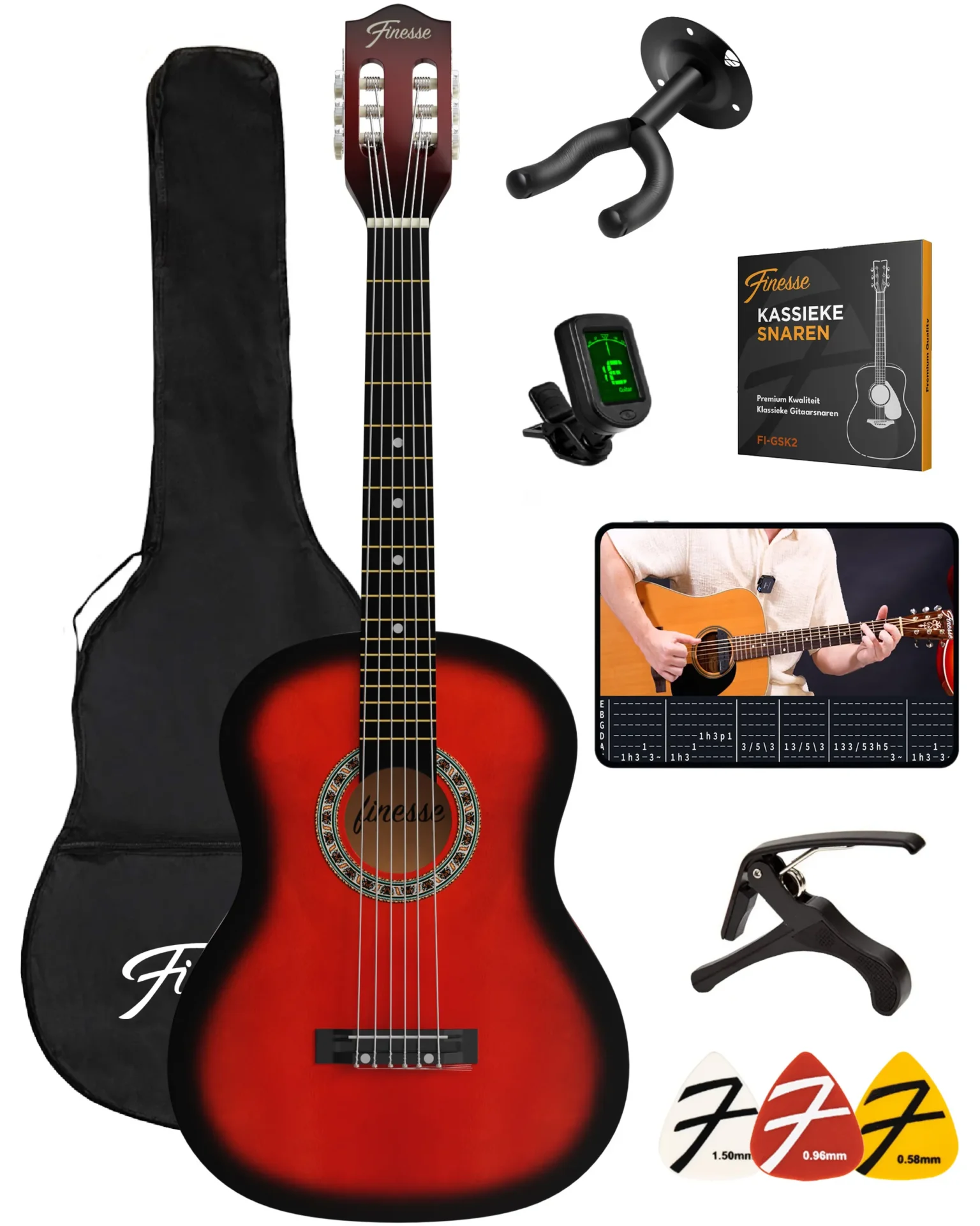 klassieke gitaar starterset – granada sunburst