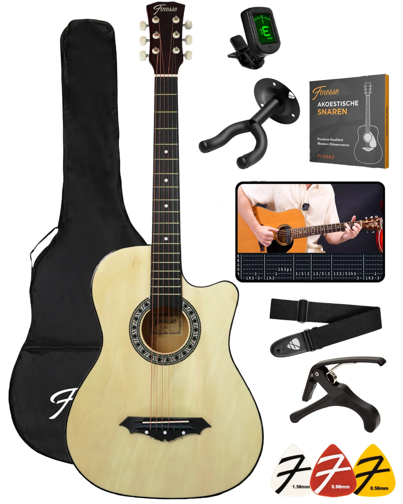 western gitaar starterset – dallas naturel